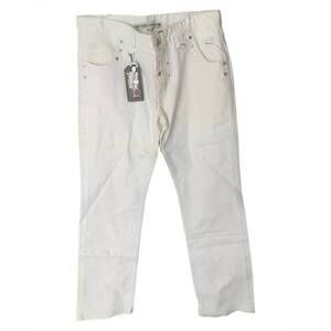NEW RNT23 men's classic hand embellished denim jeans in white